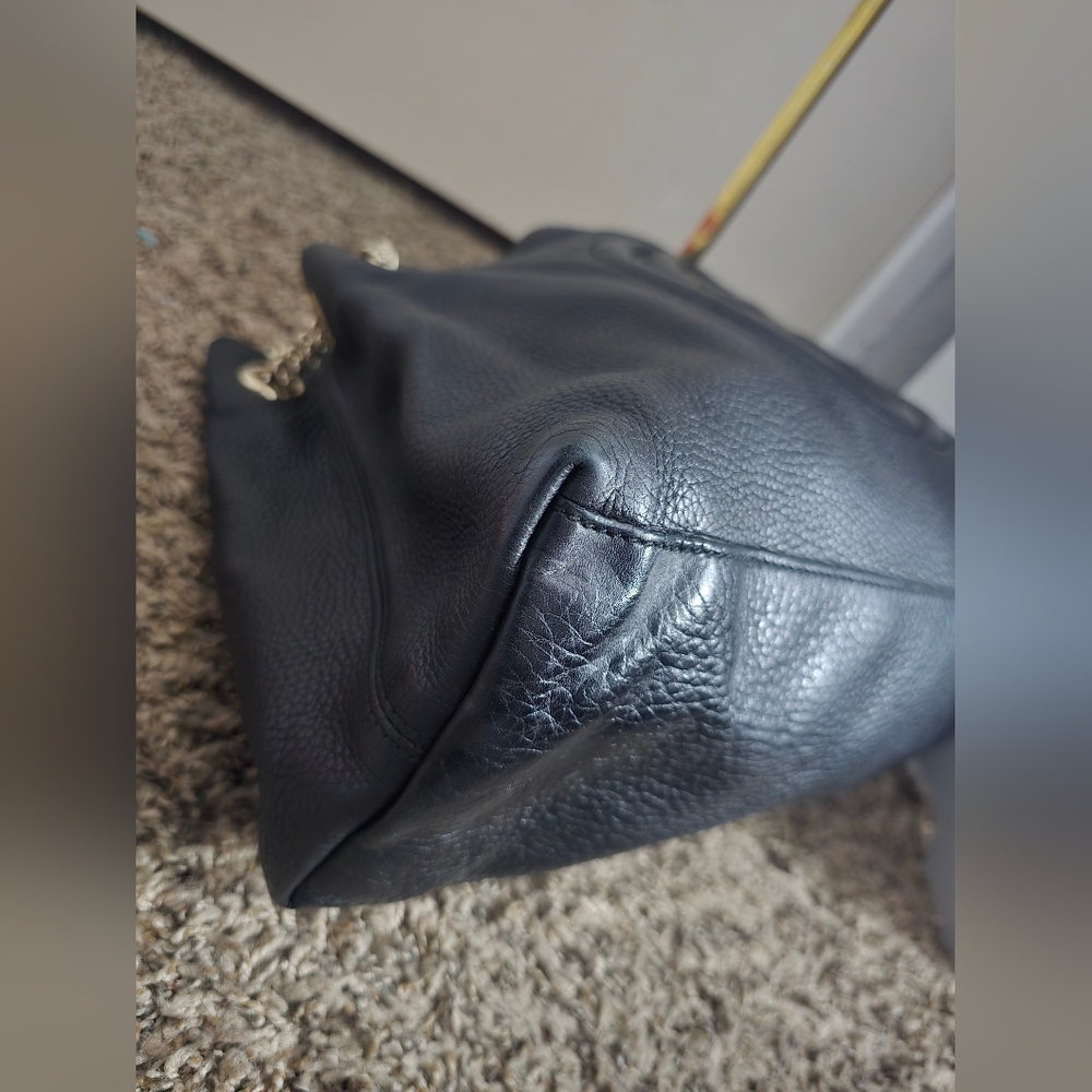Gucci Soho GG Pebbled Leather Medium Tote W/ Silver Chain (GOOD)(COA)(READ)✨️🖤 - Picture 10 of 16